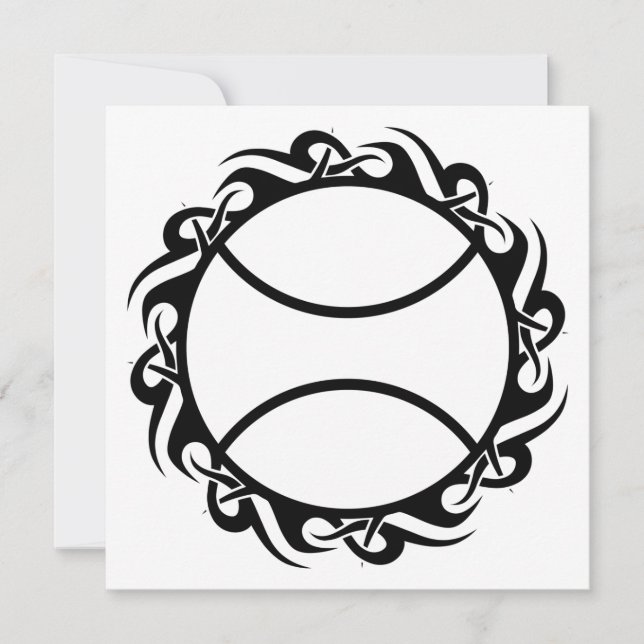 Convite bola de tênis tribal (Frente)