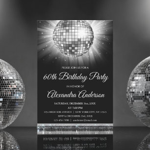 Convite Bola Disco da Festa de aniversário 70 de Silver 6