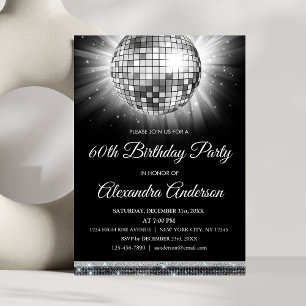 Convite Bola Disco da Festa de aniversário 70 de Silver 6