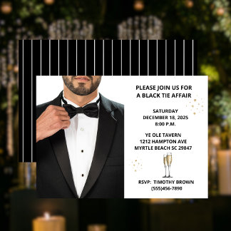 Convite Bola do partido Tuxedo Black Tie