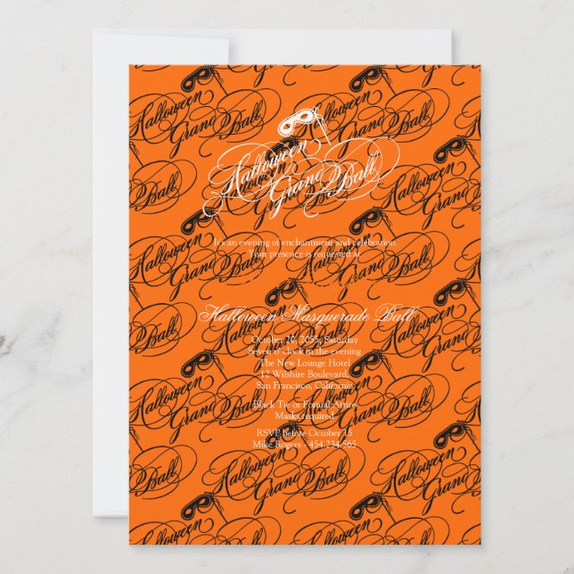 Convite Bola grande do Dia das Bruxas (Frente)