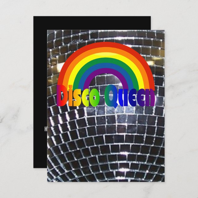 Convite Bola retro do disco do partido 70s do dance party (Frente/Verso)