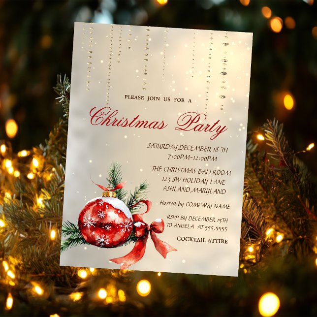 Convite Bola Vermelha de Natal, Arco de Festa (Criador carregado)