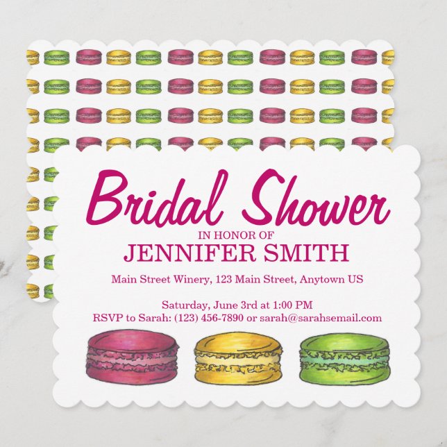 Convite Bolachas de massa de massa francesa Chá de fraldas (Frente/Verso)