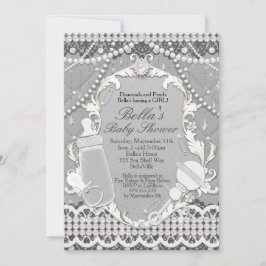 Convite Bolas de Bebê com pérolas