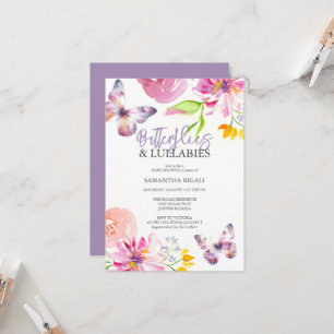Convite Bolas de Bebê de Borboleta Roxa