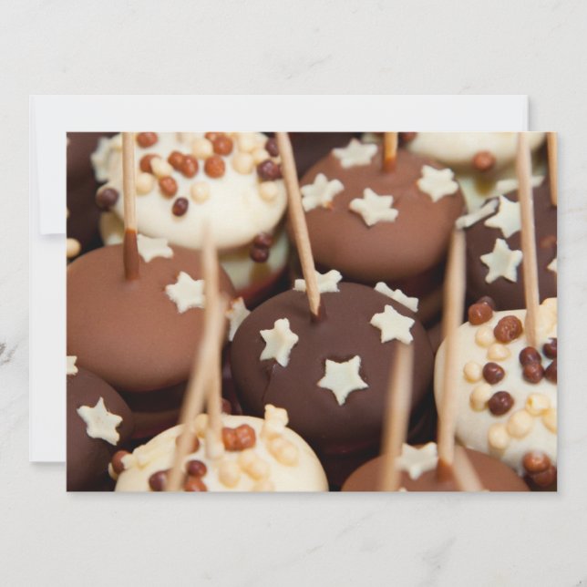 Convite Bolas de chocolate e de bolos brancos (Frente)