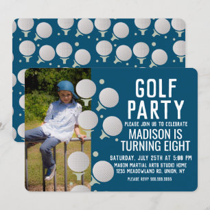 Convite Bolas de Golfe Modernas Festa de Aniversário Foto