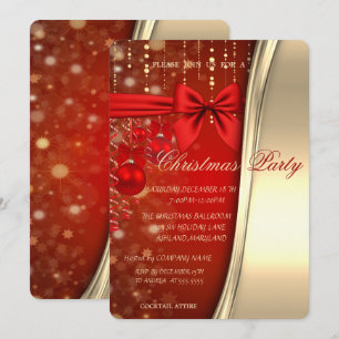 Convite Bolas de Natal, Arco, Vermelho, Dourado Festa Corp