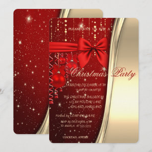 Convite Bolas de Natal, Arco, Vermelho, Dourado Festa Corp