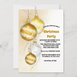 Convite Bolas de Natal Elegantes da Trendy, Festa de Natal