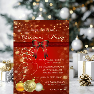 Convite Bolas de Natal Elegantes, Festa Corporativa de Arc