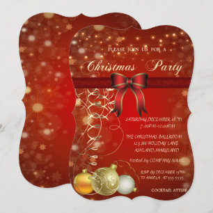 Convite Bolas de Natal Elegantes, Festa Corporativa de Arc