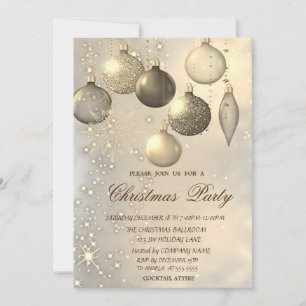 Convite Bolas de Natal Elegantes Festa de Natal