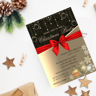 Convite Bolas de Natal Elegantes, Festa de Natal Corporati