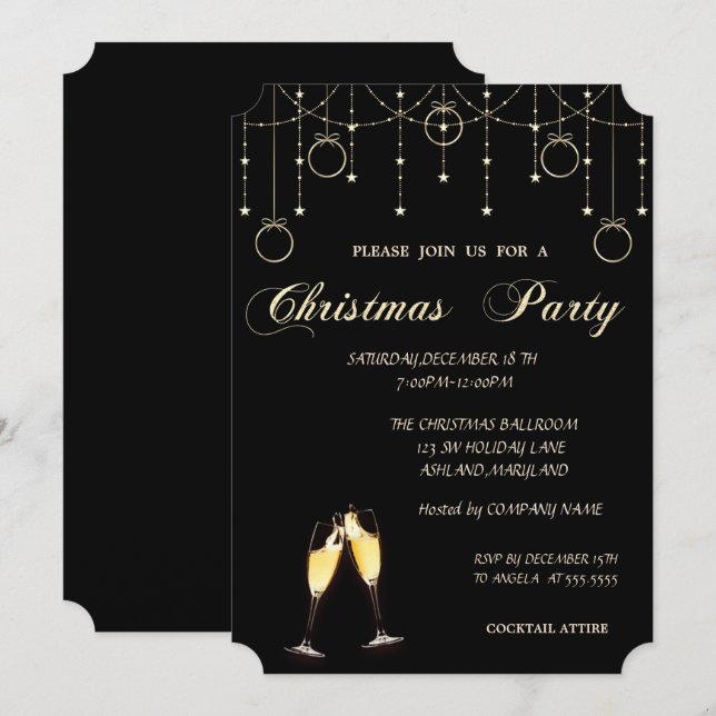 Convite Bolas de Natal, Festa de Natal da Companhia de Cop (Frente/Verso)