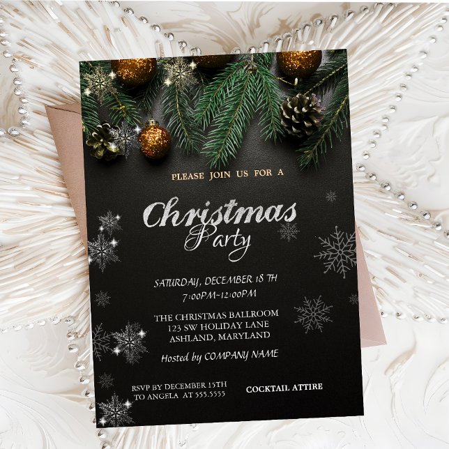 Convite Bolas de Natal,Festa de Natal da Empresa de Pinhei (Criador carregado)