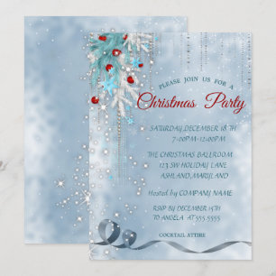 Convite Bolas de Natal,Flocos de Neve,Estrelas,Festa Corpo