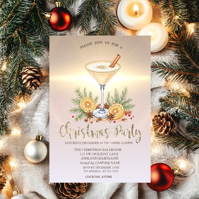 Convite Bolas de Natal Luxuosas Empresa Dourada (Criador carregado)