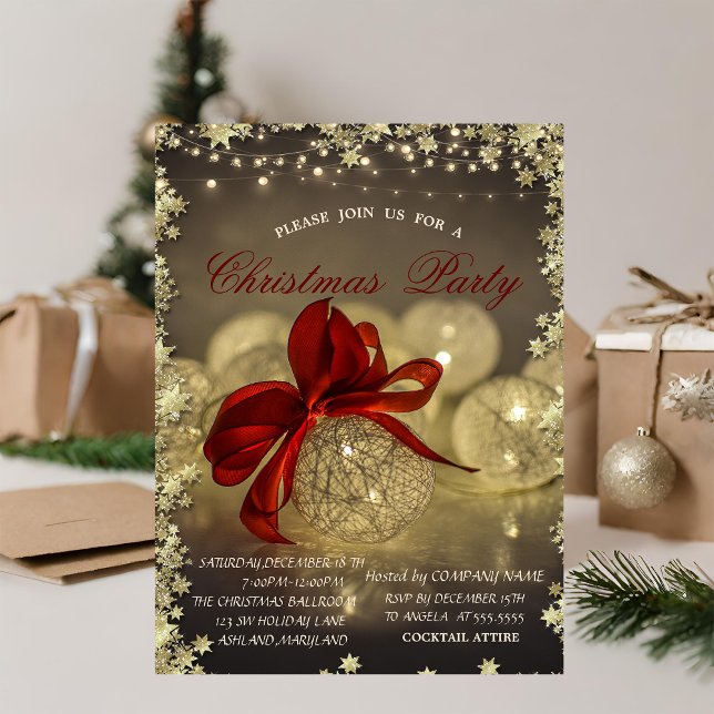 Convite Bolas de Natal, Luzes de Natal Empresa (Criador carregado)