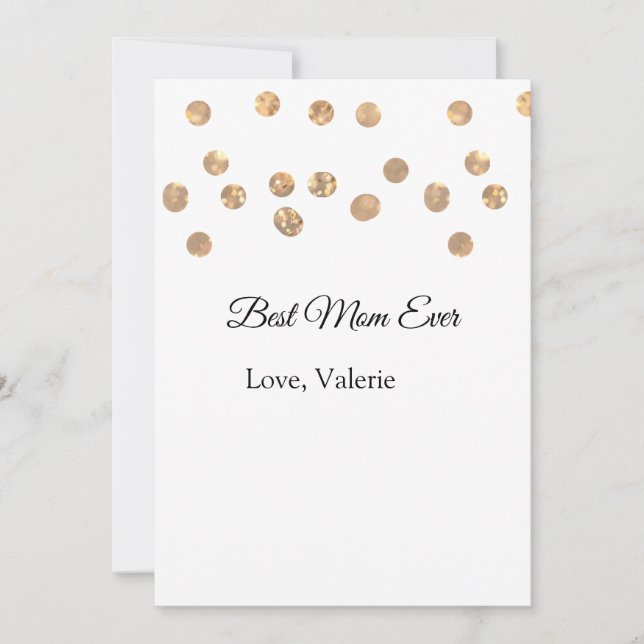 Convite Bolas de ouro brilham melhor mãe que nunca adicion (Frente)