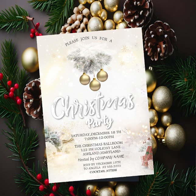 Convite Bolas Douradas Apresentam Companhia de Natal (Criador carregado)
