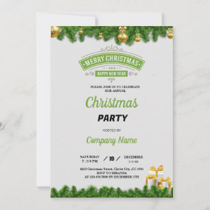 Convite Bolas elegantes para a festa de Natal da empresa