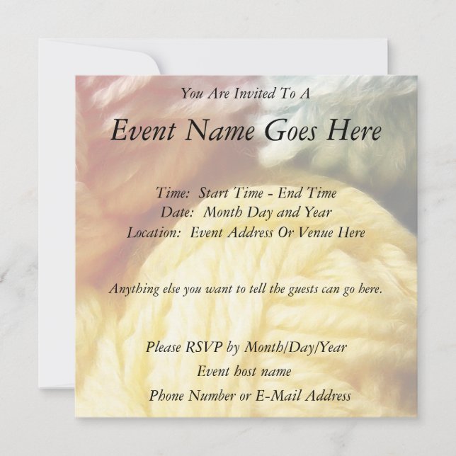 Convite Bolas Suaves De Fios (Frente)