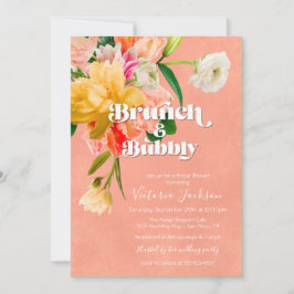 Convite Bold and Bright Blooms Floral Brunch