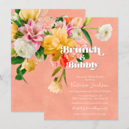 Convite Bold and Bright Blooms Floral Brunch