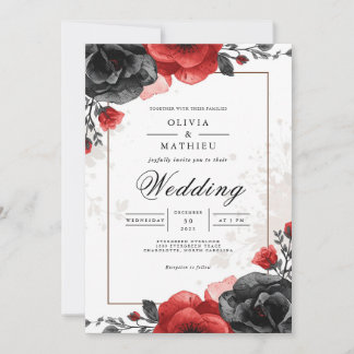 Convite Bold Bloom Romance Wedding