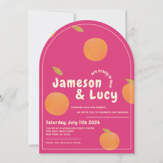 Convite Bold, colorful citrus wedding invitation