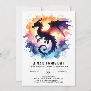Convite Bold Dragon Birthday Digital