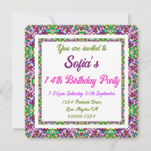 Bold Fall Green Autumn Pink Birthday