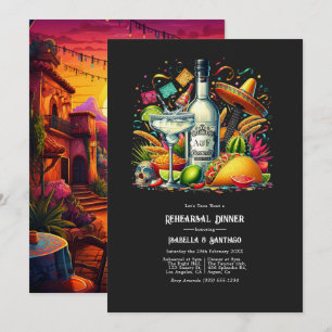 Convite Bold Fiesta "Taco de Vamos" sobre um Janto de ensa