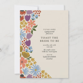 Convite Bold Floral Toast, Chá da Hora do Cocktail