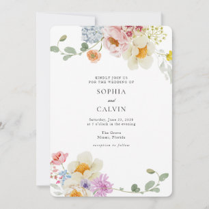 Convite Bold Florals Love in Bloom Weditation