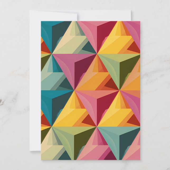 Convite Bold Geometric Triangle Pattern  (Frente)