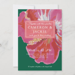 Convite Bold Hibiscus Tropical Wedding 