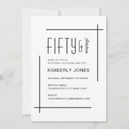 Convite Bold Modern Fifty & Fabulous 50th Birthday Party