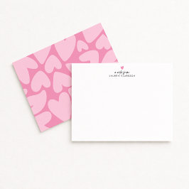 Convite Bold Pink Hearts Note Card