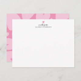 Convite Bold Pink Hearts Note Card