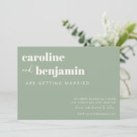 Bold Sage Green Chic Modern Wedn RSVP Online