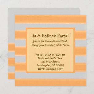 Convite Bold Simple Stripes - Festa Verde de Potluck