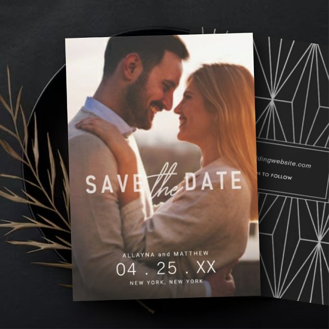 Convite Bold Statement Save the Date Announcement (Criador carregado)