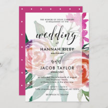 Bold Watercolor Floral com Overlay Weds