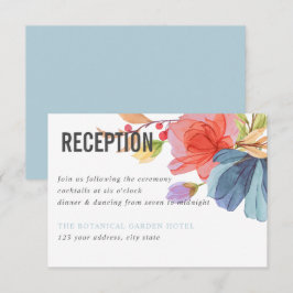Convite Bold Watercolor Flores Selvagens recepção de casam