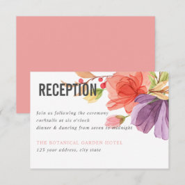 Convite Bold Watercolor recepção de casamento de flores si