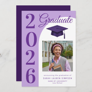 Convite Bold year graduation photo announcement