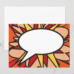 Convite Bolha de Fala de Mensagem Divertida Rétro de Quadr